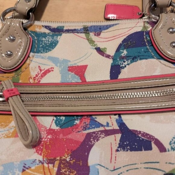 COACH *SALE* SIGNATURE POPPY EXCLUSIVE MULTICOLOR TOTE HANDBAG A1405-31142E - Picture 3 of 11